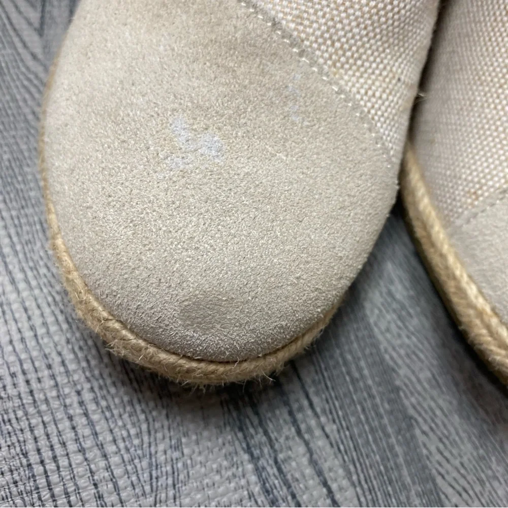 TOMS Desert Wedge Whisper Burlap Suede Espadrille Booties
